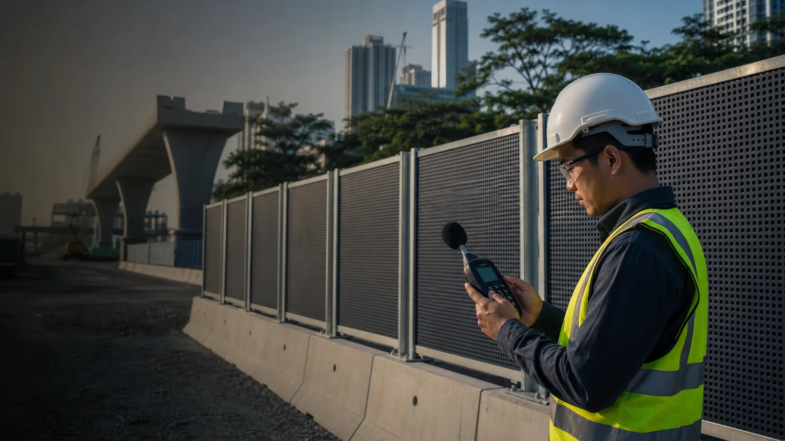 S&V Teknik engineer carrying out environmental noise measurement